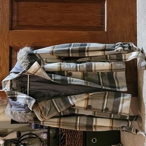 Rue21 plaid trench coat